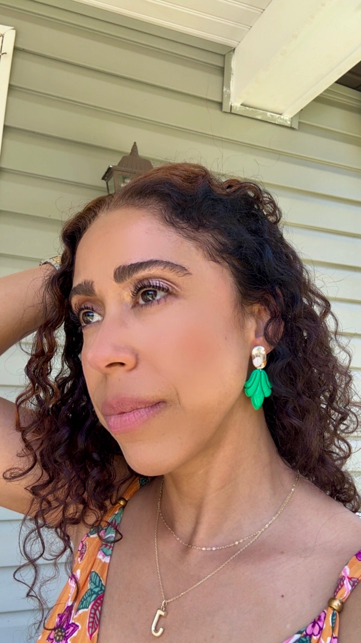 Emerald Flue-de-lis Dangles