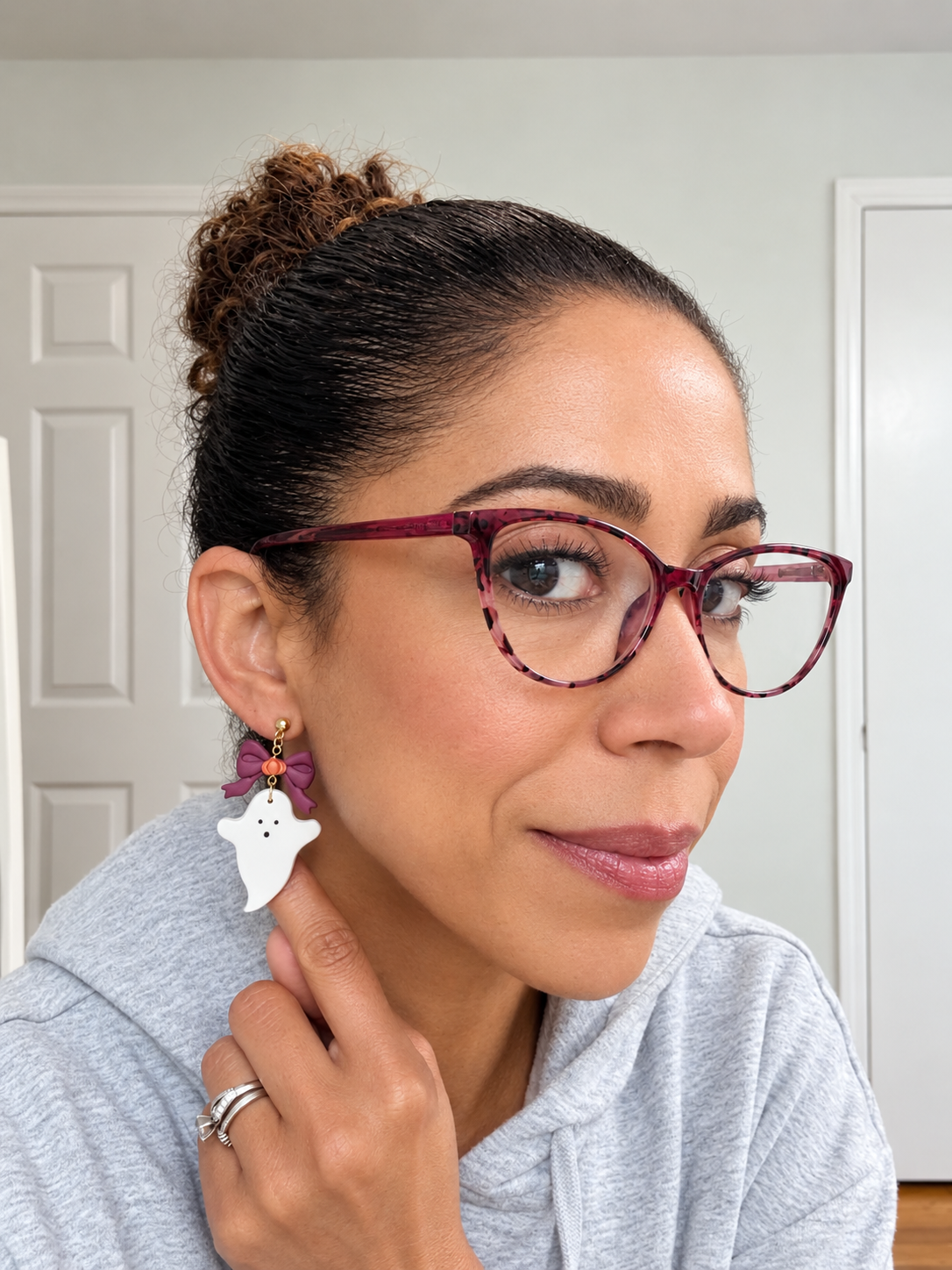 Ghost Earrings with Bow